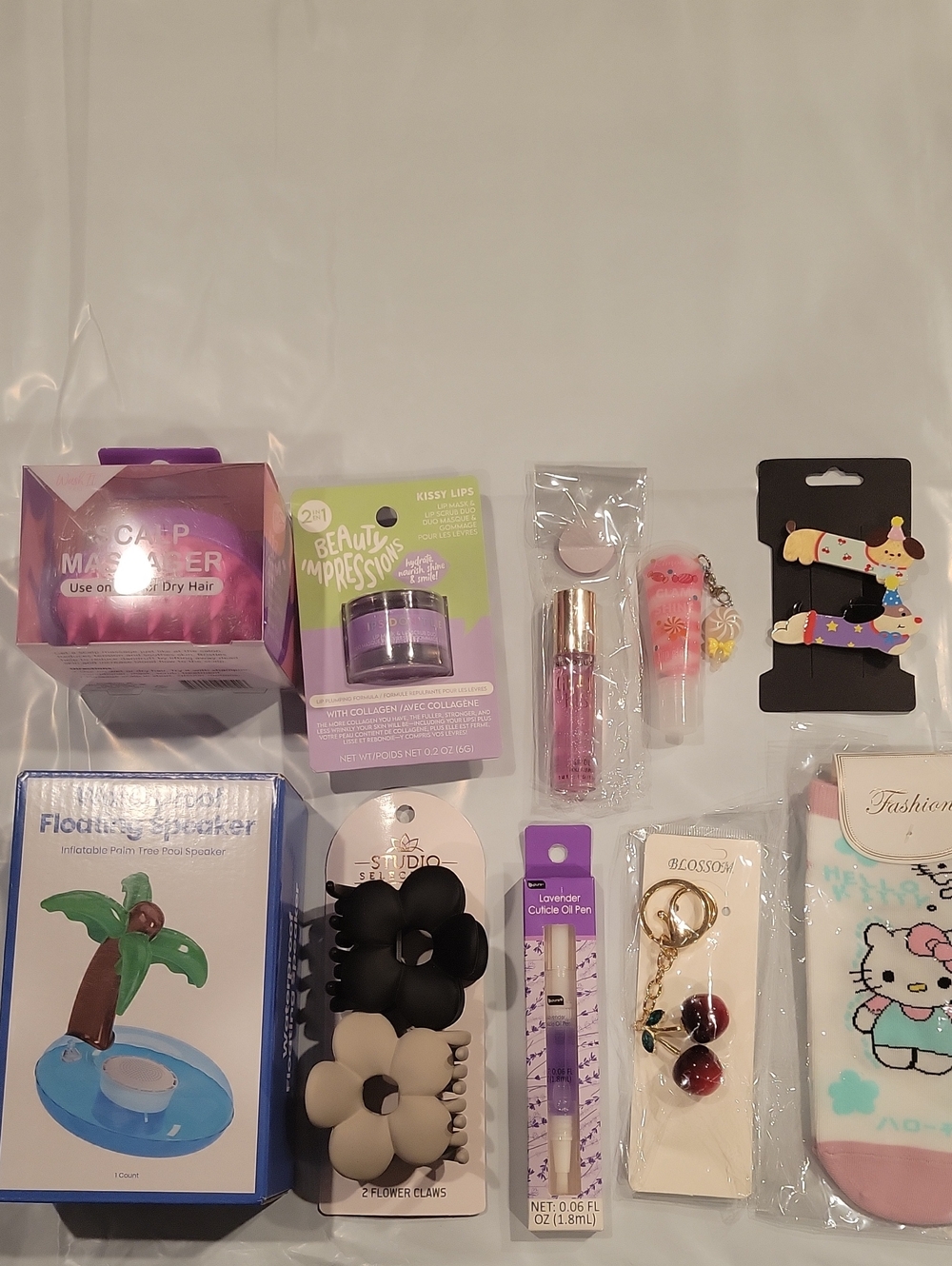 Assorted Beauty & Hair Accessory Bundle - Pink, Purple, Black, Cream